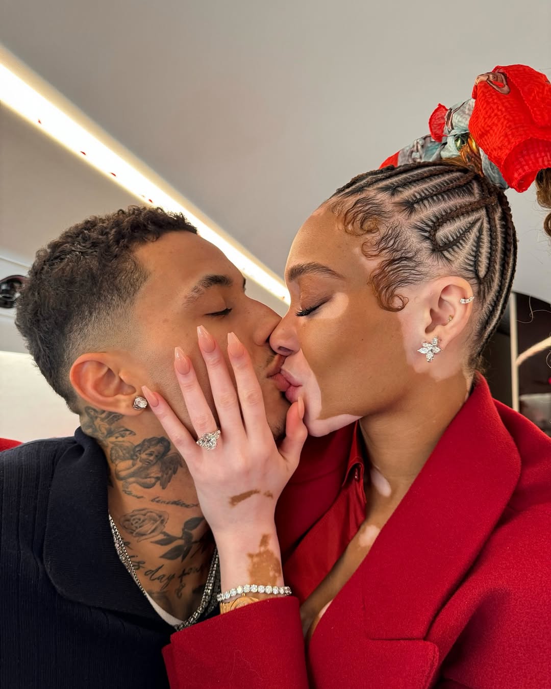 Winnie Harlow y Kyle Kuzma.