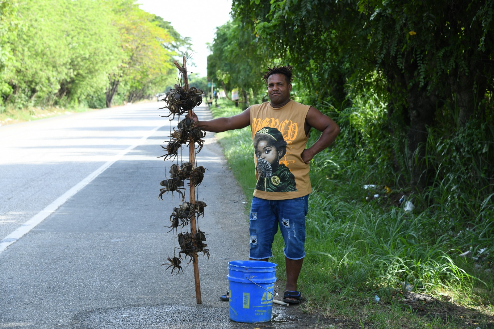 Ariel lleva más de 21 años vendiendo jaibas.