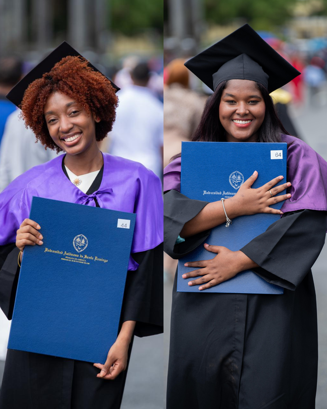 Elkys Cruz y Rosi Santana se gradúa en la Universidad Autónoma de Santo Domingo, el 28 de octubre de 2025.