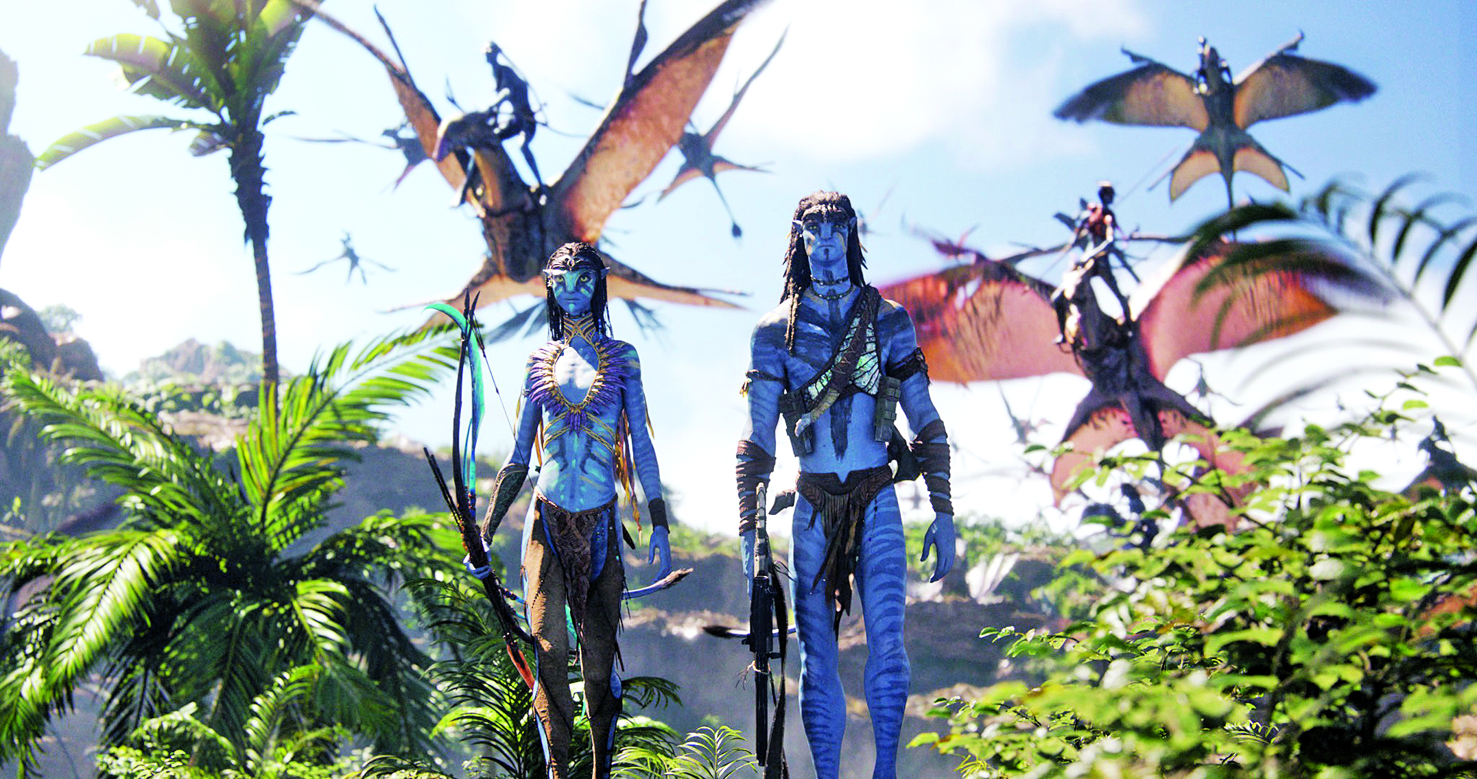 Neytiri (Zoe Saldaña) y Jake Sully (Sam Worthington) la película de 20th Century Studios' Avatar: Fire and Ash".