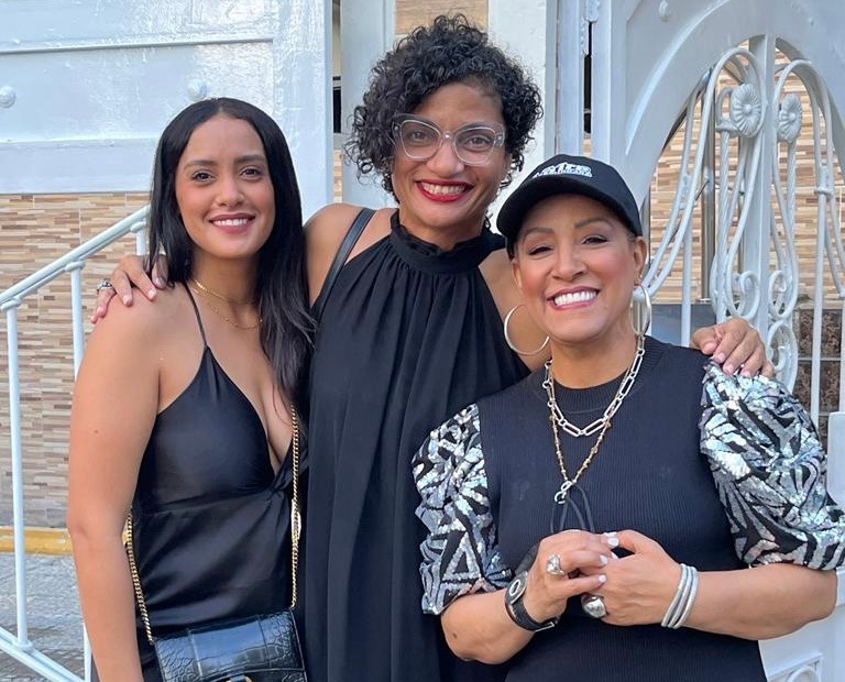 Milly Quezada, film director Leticia Tonos, and actress Sandy Hernández, who plays Milly in the musical biopic.