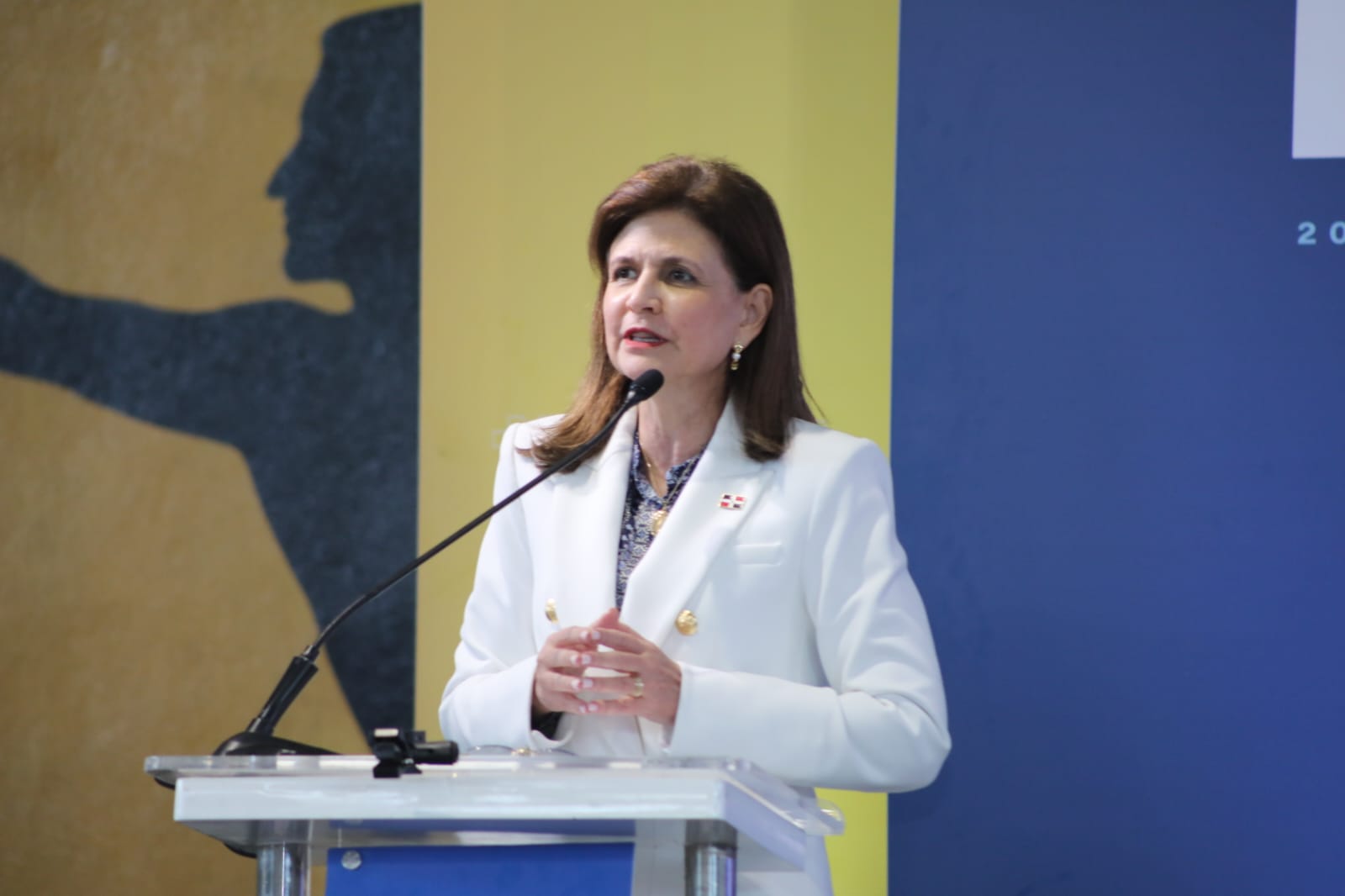 Raquel Peña, vicepresidenta de la República Dominicana, durante su discurso.
