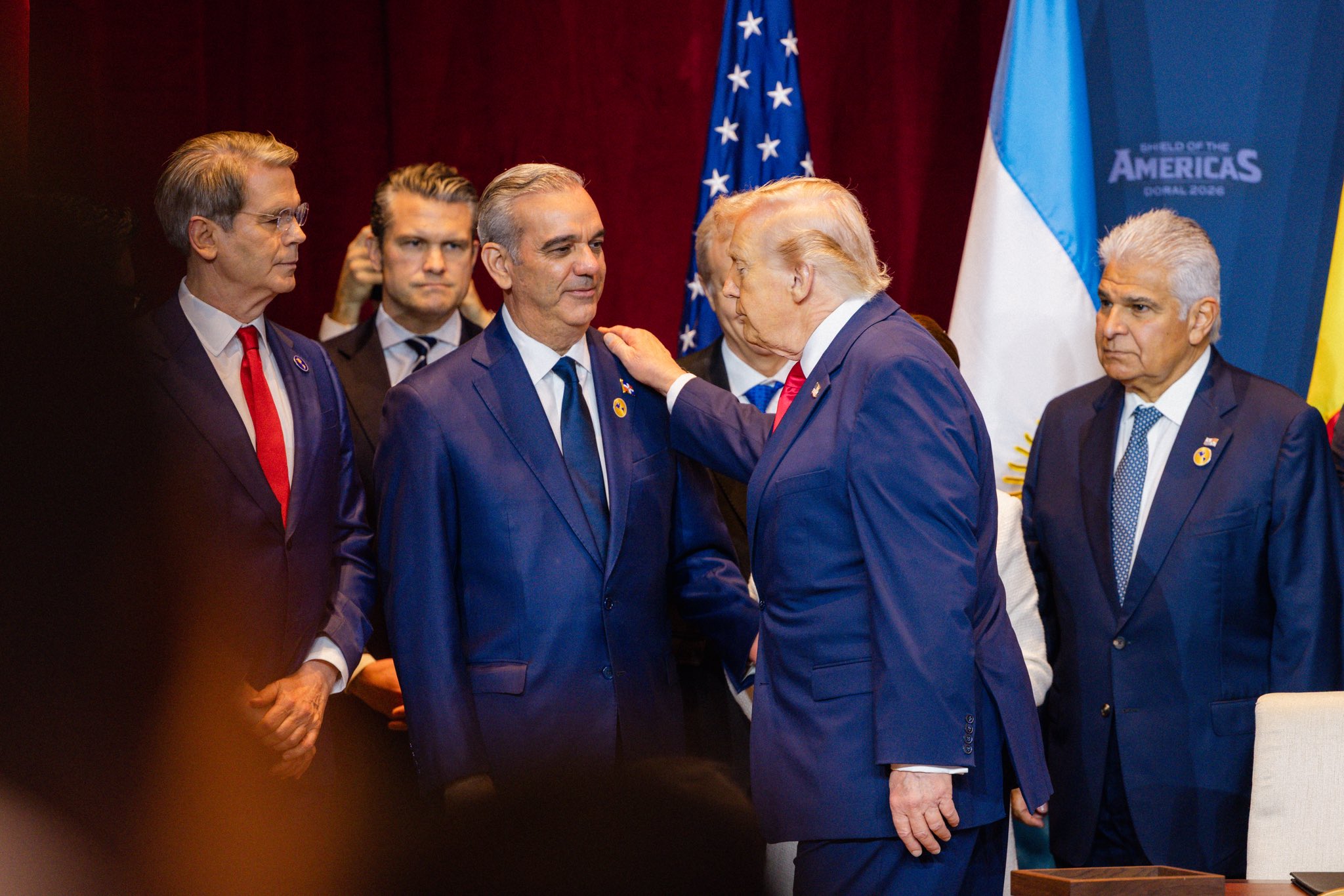 Luis Abinader junto a Donald Trump y otros presidentes de Latinoamérica en la cumbre “Escudo de las Américas”. 7 de marzo 2026.
