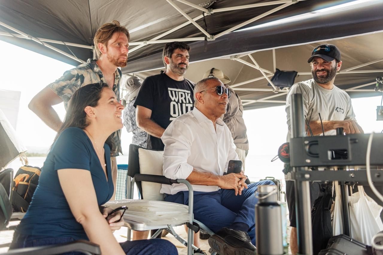 Franklin Romero supervisando el rodaje de la película 