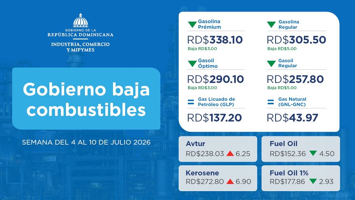 Gobierno baja combustibles