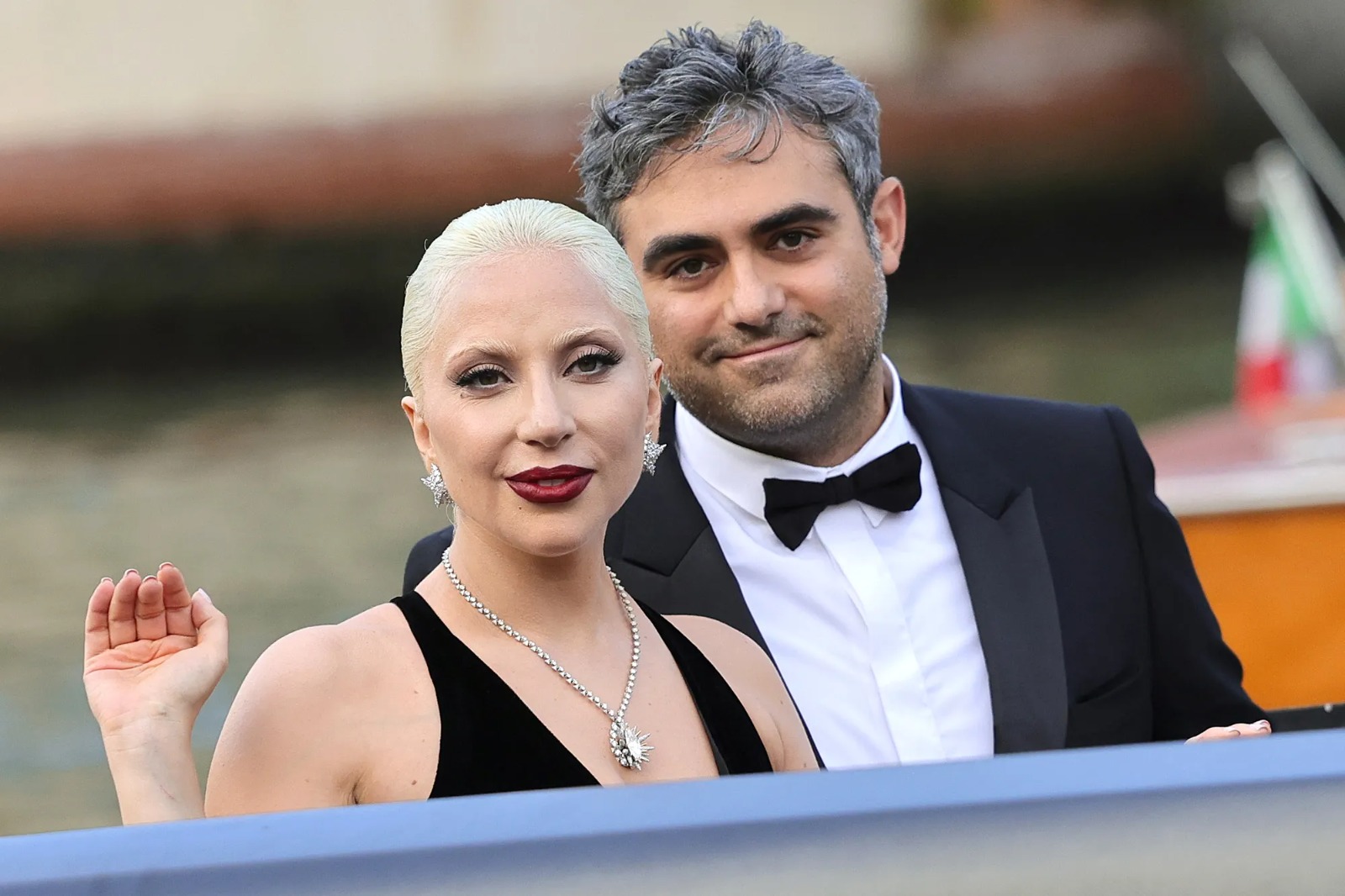Lady Gaga y Michael Polansky en el Festival ce Cine de Venecia en 2024.