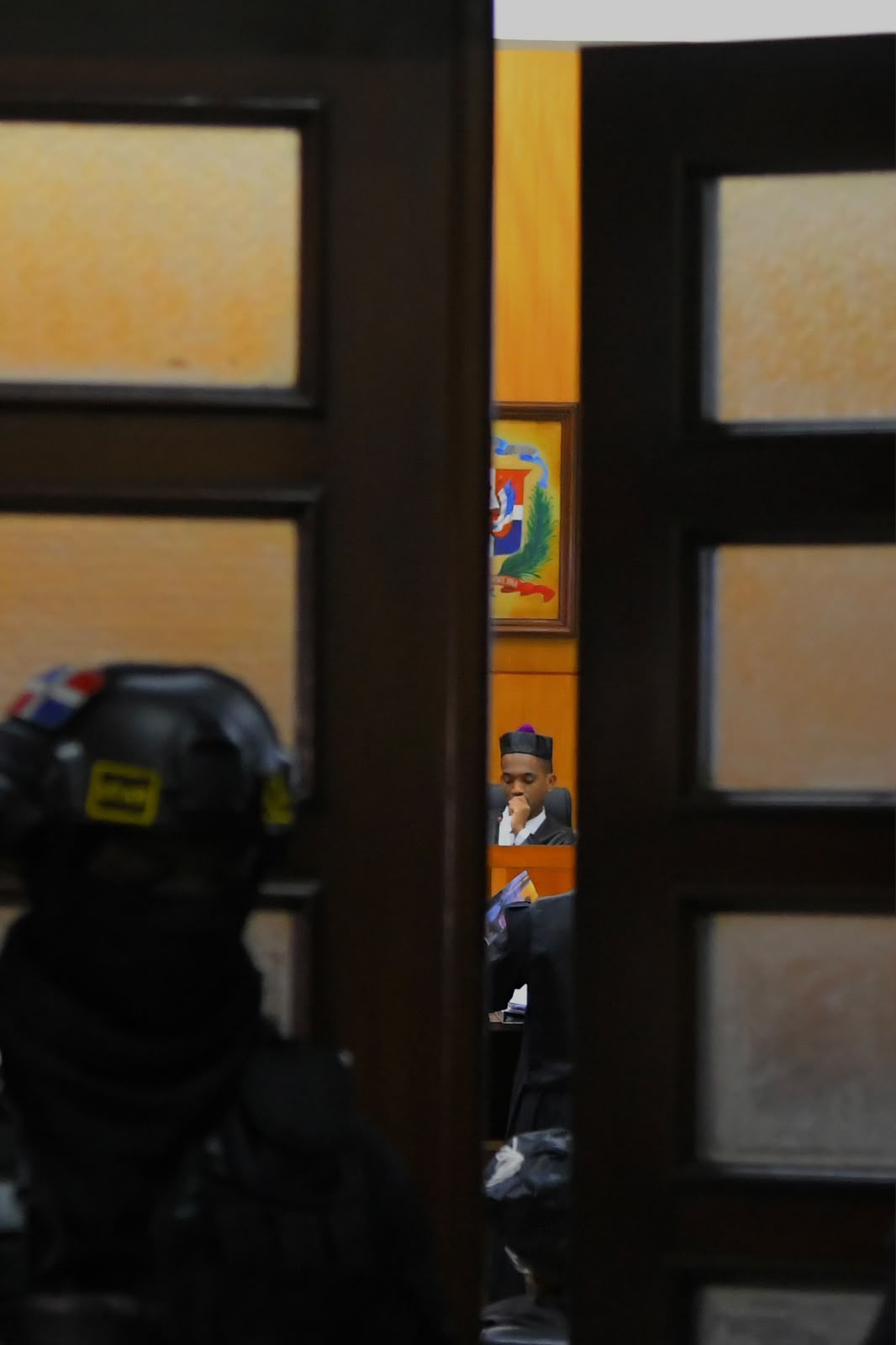 El juez Rigoberto Sena durante la audiencia