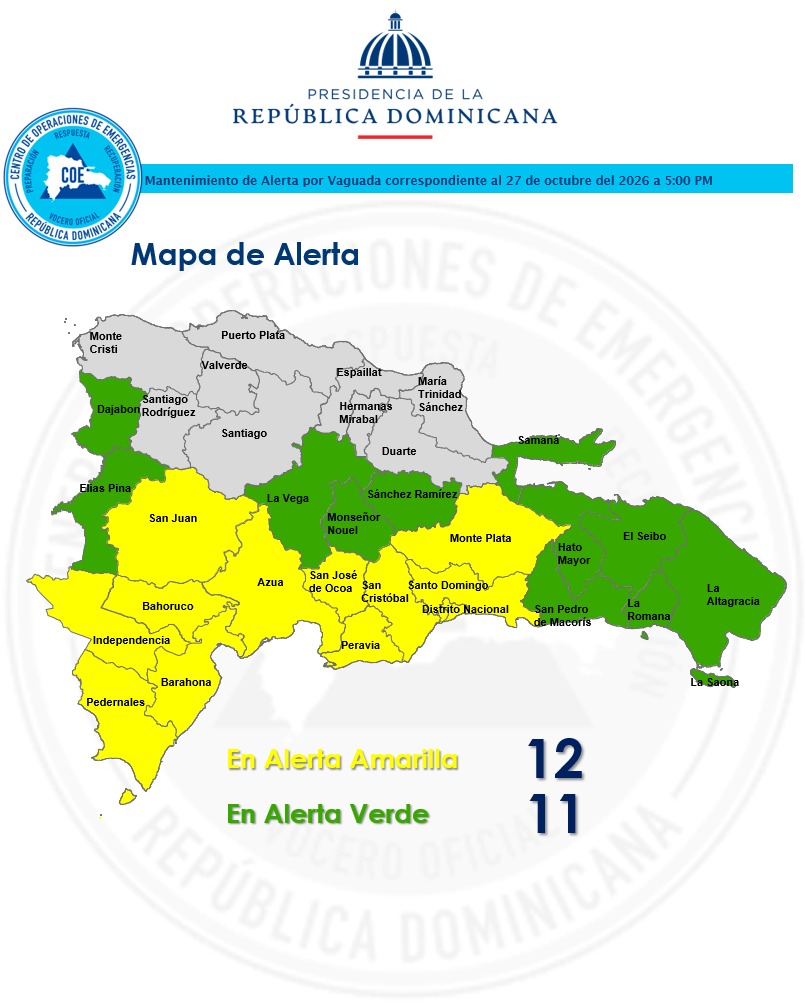 Provincias bajo alerta